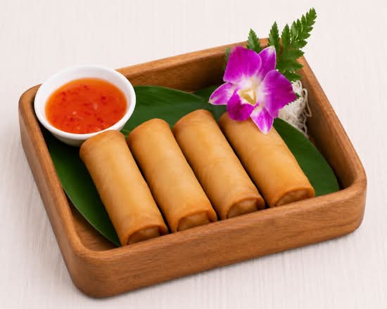 Deep Fried Spring Rolls (4pcs)(Veg)(素春卷)
